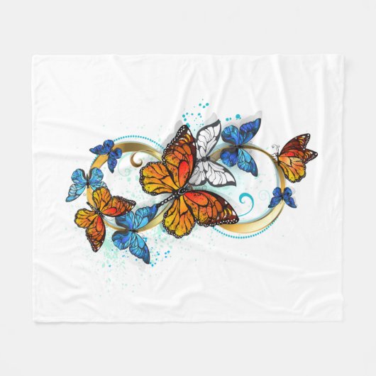 Unendlichkeit von Monarchfaltern Fleecedecke (Vorderseite (Horizontal))