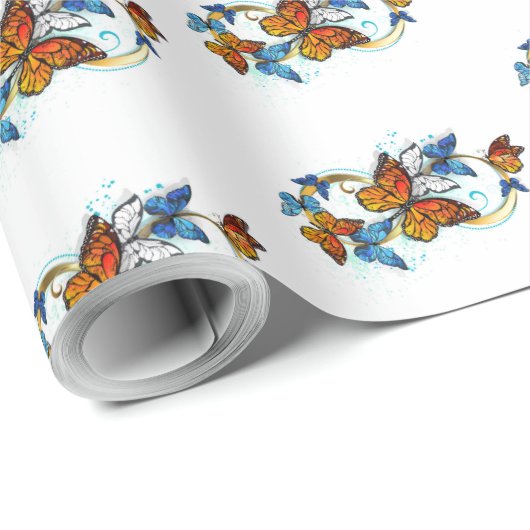 Unendlichkeit von Monarchfaltern Geschenkpapier (Rolleneckpunkt)