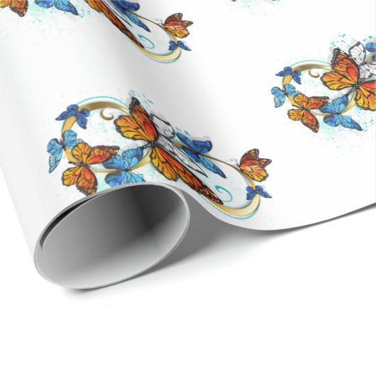 Unendlichkeit von Monarchfaltern Geschenkpapier (Rolleneckpunkt)