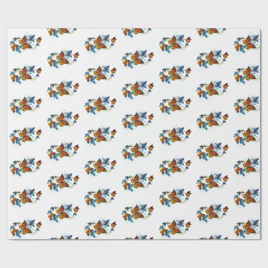 Unendlichkeit von Monarchfaltern Geschenkpapier (Flach)
