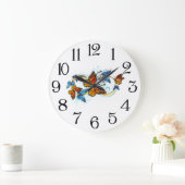 Unendlichkeit von Monarchfaltern Große Wanduhr (Zuhause)