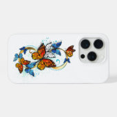 Unendlichkeit von Monarchfaltern iPhone Hülle (Rückseite (Horizontal))