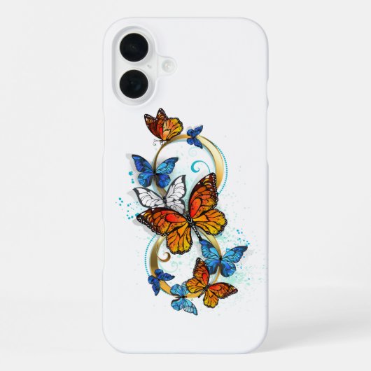 Unendlichkeit von Monarchfaltern iPhone Hülle (Rückseite)