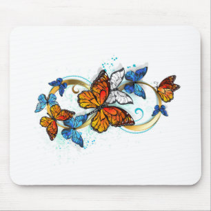 Unendlichkeit von Monarchfaltern Mousepad