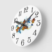 Unendlichkeit von Monarchfaltern Runde Wanduhr (Winkel)