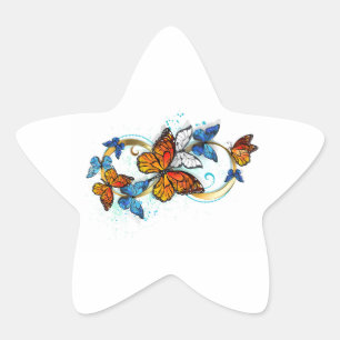 Unendlichkeit von Monarchfaltern Stern-Aufkleber