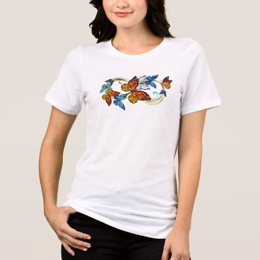 Unendlichkeit von Monarchfaltern Tri-Blend Shirt (Vorderseite)