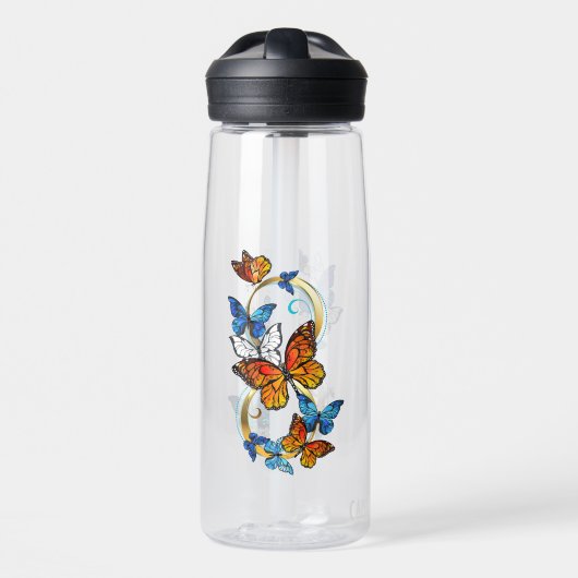 Unendlichkeit von Monarchfaltern Trinkflasche (Vorne)