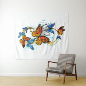 Unendlichkeit von Monarchfaltern Wandteppich (Beispiel (Horizontal))