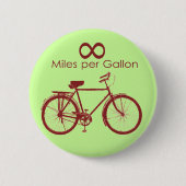 Unendlichkeits-Meilen pro Gallonen-Fahrrad-Knopf Button (Vorderseite)