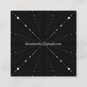Unendlichkeits-Raum-Punkte - Schwarz Quadratische Visitenkarte (Rückseite)