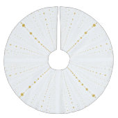 Unendlichkeits-Raum punktiert 2 -weiß und Gold Polyester Weihnachtsbaumdecke (Vorderseite)