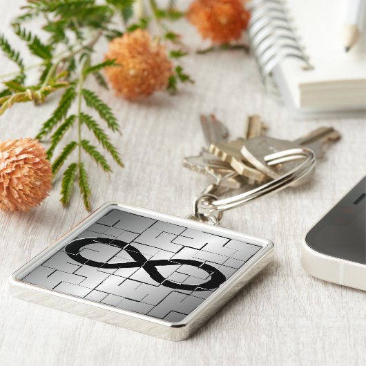 Unendlichkeits-Symbol im Labyrinth-abstrakten Schlüsselanhänger (Seite)