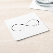 Unendlichkeitsherzsymbol Rechteckiger Pappuntersetzer (angewinkelt)