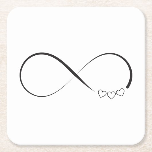Unendlichkeitsherzsymbol Rechteckiger Pappuntersetzer (Vorderseite)