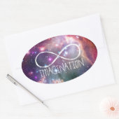 Unendlichkeitsschleife und Galaxien-Hipster-Hinter Ovaler Aufkleber (Umschlag)