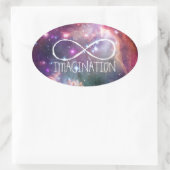 Unendlichkeitsschleife und Galaxien-Hipster-Hinter Ovaler Aufkleber (Tasche)