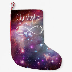 Unendlichkeitsschleife und kleiner weihnachtsstrumpf