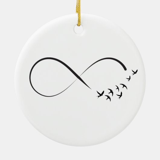 Unendlichkeitsschwalbensymbol Keramikornament (Hinten)