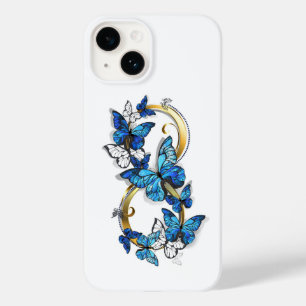 Unendlichkeitssymbol aus blauen Morpho-Schmetterli Case-Mate iPhone 14 Hülle