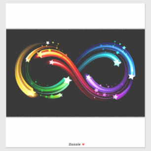 Unendlichkeitssymbol aus Regenbogenkometen Aufkleber