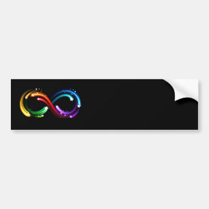 Unendlichkeitssymbol aus Regenbogenkometen Autoaufkleber