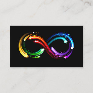 Unendlichkeitssymbol aus Regenbogenkometen Begleitkarte