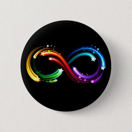 Unendlichkeitssymbol aus Regenbogenkometen Button (Vorderseite)