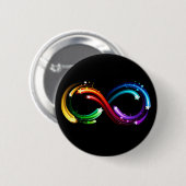 Unendlichkeitssymbol aus Regenbogenkometen Button (Vorne & Hinten)