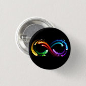 Unendlichkeitssymbol aus Regenbogenkometen Button (Vorne & Hinten)