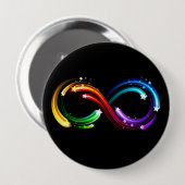 Unendlichkeitssymbol aus Regenbogenkometen Button (Vorne & Hinten)