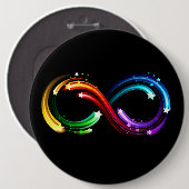 Unendlichkeitssymbol aus Regenbogenkometen Button (Vorne & Hinten)