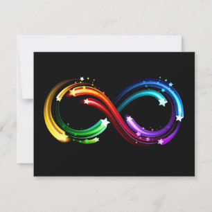 Unendlichkeitssymbol aus Regenbogenkometen Dankeskarte