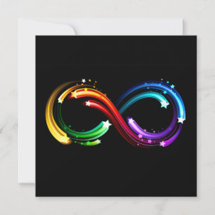 Unendlichkeitssymbol aus Regenbogenkometen Einladung