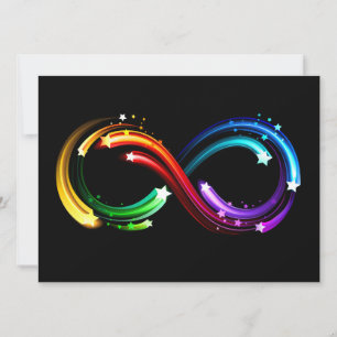 Unendlichkeitssymbol aus Regenbogenkometen Einladung