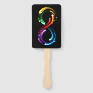Unendlichkeitssymbol aus Regenbogenkometen Fächer