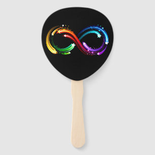 Unendlichkeitssymbol aus Regenbogenkometen Fächer