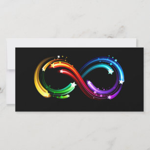 Unendlichkeitssymbol aus Regenbogenkometen Feiertagskarte