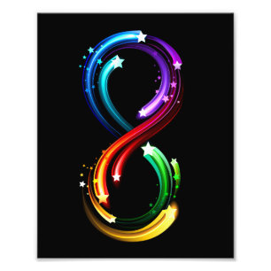 Unendlichkeitssymbol aus Regenbogenkometen Fotodruck