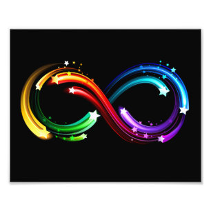 Unendlichkeitssymbol aus Regenbogenkometen Fotodruck