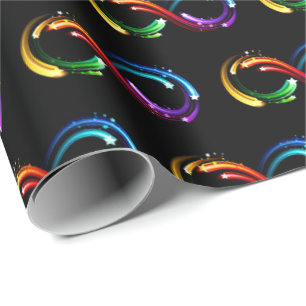 Unendlichkeitssymbol aus Regenbogenkometen Geschenkpapier