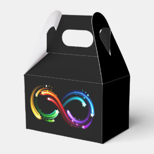 Unendlichkeitssymbol aus Regenbogenkometen Geschenkschachtel