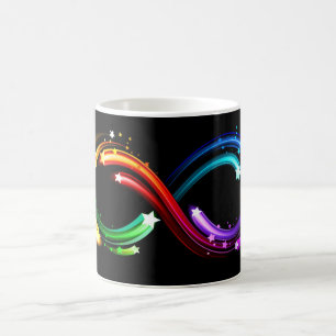 Unendlichkeitssymbol aus Regenbogenkometen Kaffeetasse