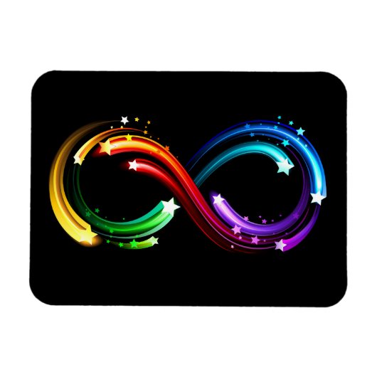 Unendlichkeitssymbol aus Regenbogenkometen Magnet (Horizontal)