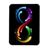 Unendlichkeitssymbol aus Regenbogenkometen Magnet (Vertikal)