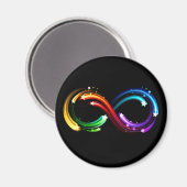 Unendlichkeitssymbol aus Regenbogenkometen Magnet (Vorderseite/Rückseite)