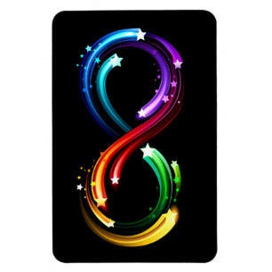 Unendlichkeitssymbol aus Regenbogenkometen Magnet