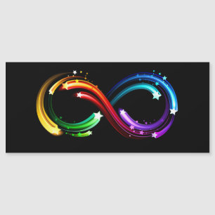 Unendlichkeitssymbol aus Regenbogenkometen Magnetkarte