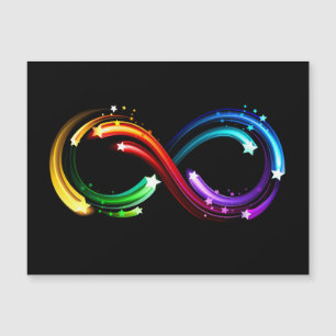 Unendlichkeitssymbol aus Regenbogenkometen Magnetkarte