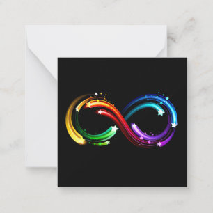Unendlichkeitssymbol aus Regenbogenkometen Mitteilungskarte